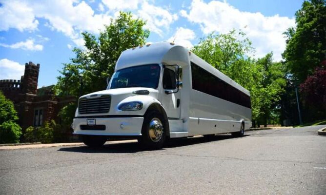 Bergen Prom Limo provides Freightliner Party Buses Rental
